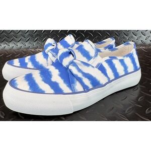 Talbots Womens Jaden Knot Printed Canvas Platform Slip On Sneaker Size 7